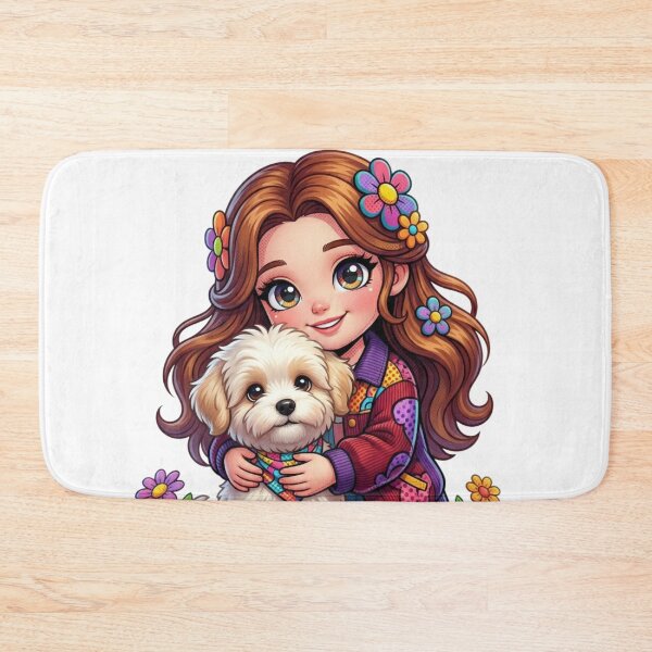 Item preview, The girl and the puppy designed and sold by PP&RAINBOW SHOP.