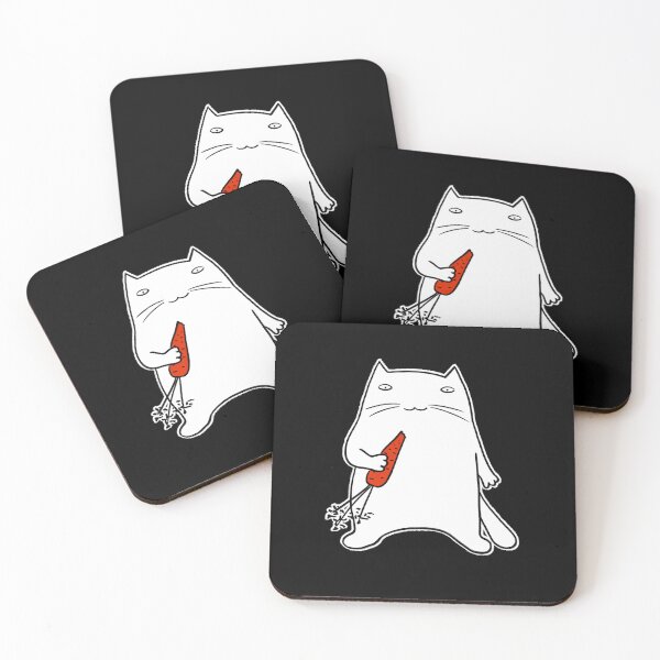 Item preview, Vegan cat eating carrot  designed and sold by eri-morie.