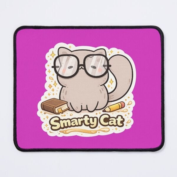 Item preview, Smarty Cat Cute Nerd Cat Sticker | Funny Smart Cat Cartoon | Book Lover Cat Gift | Study Motivation Kawaii Cat Design designed and sold by sumodesign.