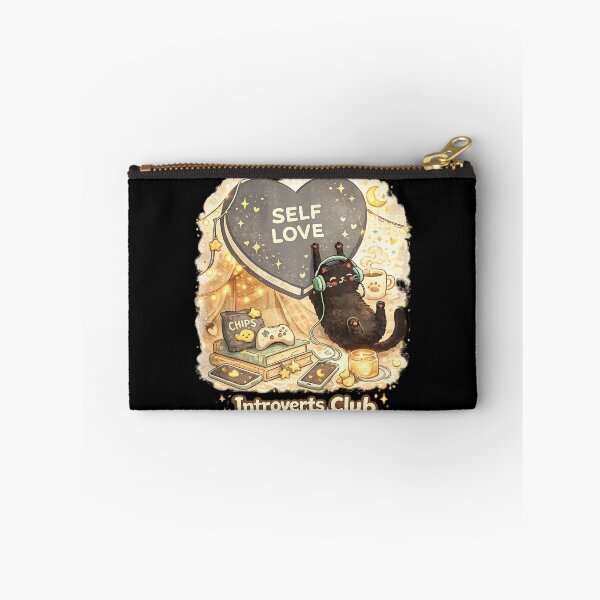 Item preview, Introverts Club Self Love Cat Sticker | Cozy Introvert Aesthetic | Cute Relaxing Cat with Headphones | Mental Health & Self Care Design designed and sold by sumodesign.