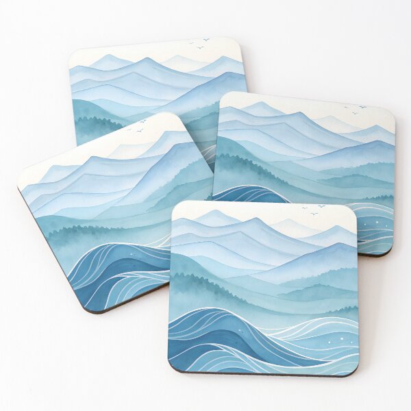 Item preview, Calm Blue Wave Landscape designed and sold by Angellacelin.