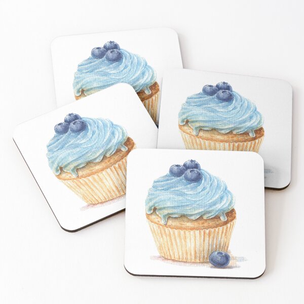 Item preview, Blue Cupcake Blueberry Cream Cute Dessert Aesthetic designed and sold by AlisaArtDecor.