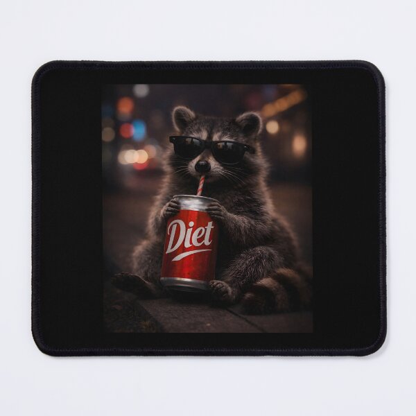 Item preview, Raccoon Drinking Diet Soda designed and sold by JODYSMORGAN.