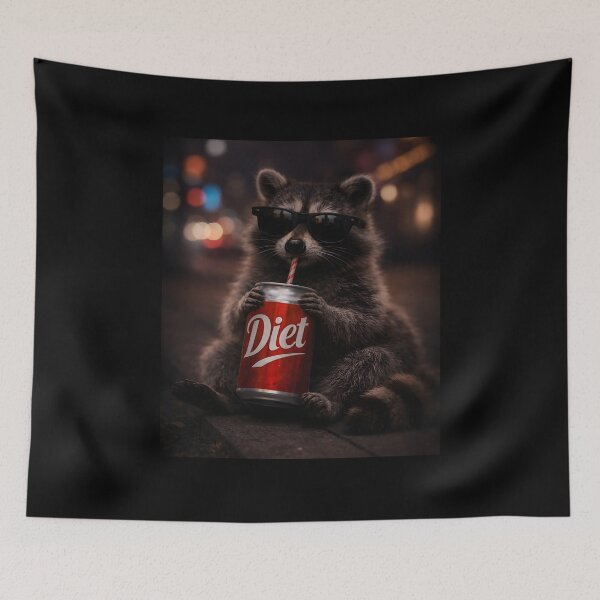 Item preview, Raccoon Drinking Diet Soda designed and sold by JODYSMORGAN.
