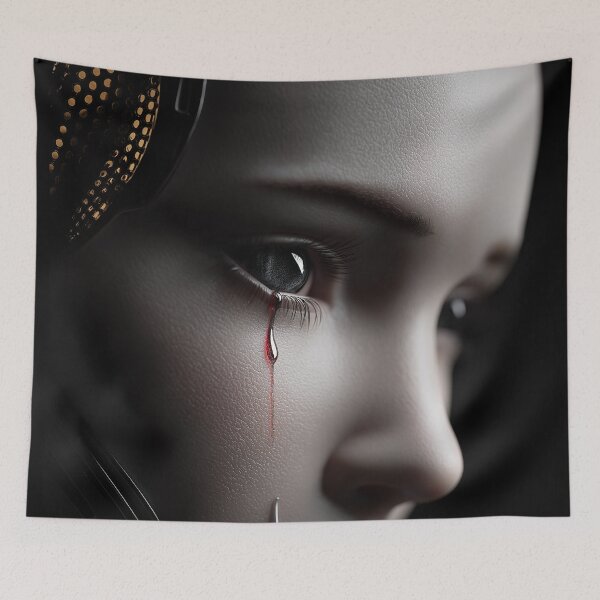 Item preview, Cyberpunk Cyborg Woman Portrait Futuristic Sci Fi designed and sold by cyberartmaker.
