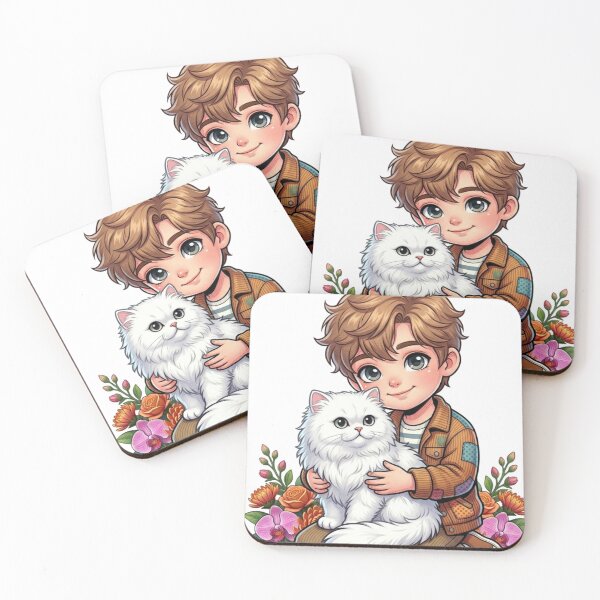 Item preview, The boy and the cat designed and sold by PP&RAINBOW SHOP.