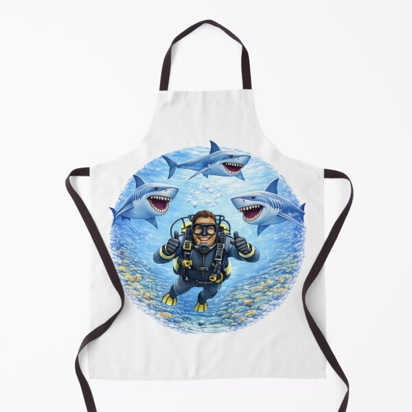 Item preview, Scuba Diver Swimming With Three Sharks designed and sold by BSCI Designs.