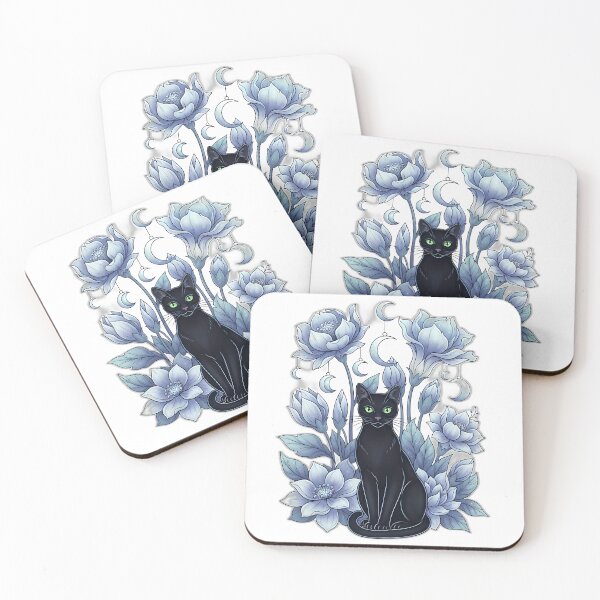 Item preview, Moon Garden Black Cat designed and sold by IllumeInk.