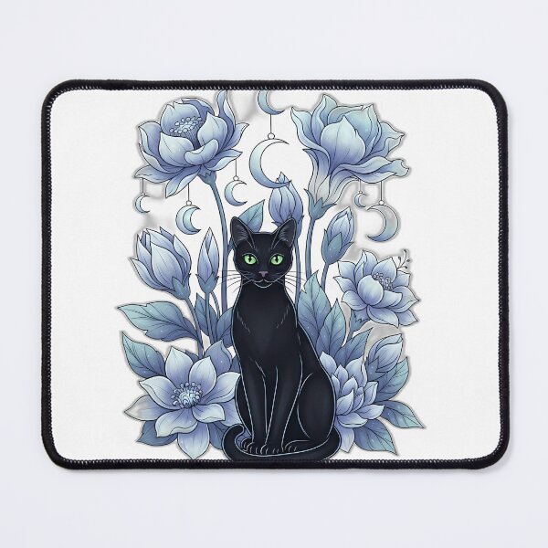 Item preview, Moon Garden Black Cat designed and sold by IllumeInk.