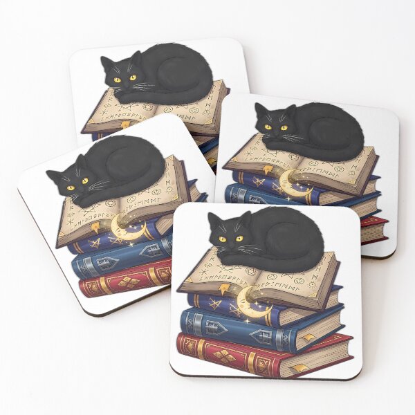 Item preview, Black Cat Spellbook Moon Stack designed and sold by IllumeInk.