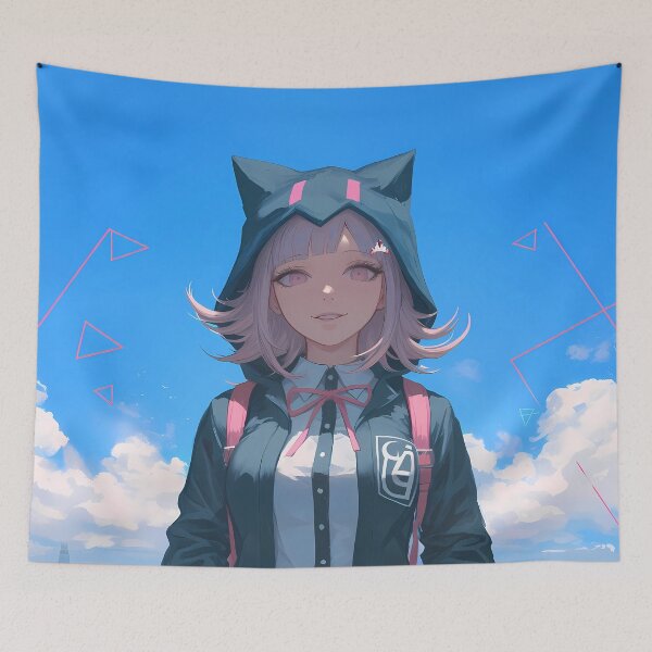 Item preview, Chiaki Nanami Danganronpa Cozy Gamer Girl In Cat Ears Hoodie designed and sold by Tokyonomad.
