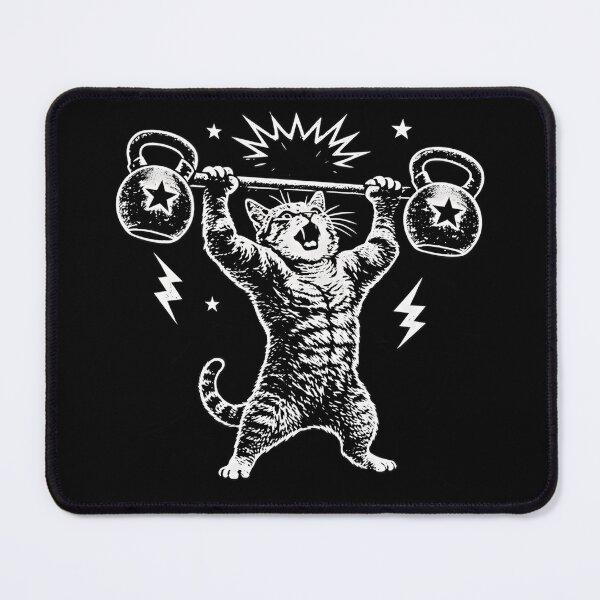 Item preview, Funny Cat Gym Workout Hilarious Feline Weightlifting designed and sold by Blok45.