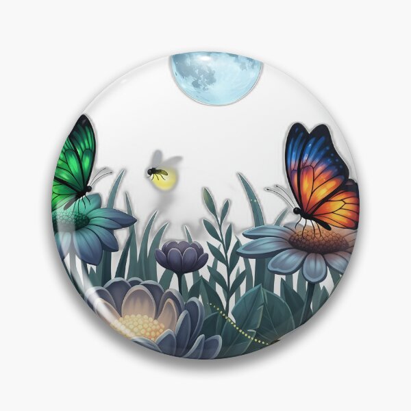 Item preview, Butterfly Firefly Moon Garden designed and sold by IllumeInk.