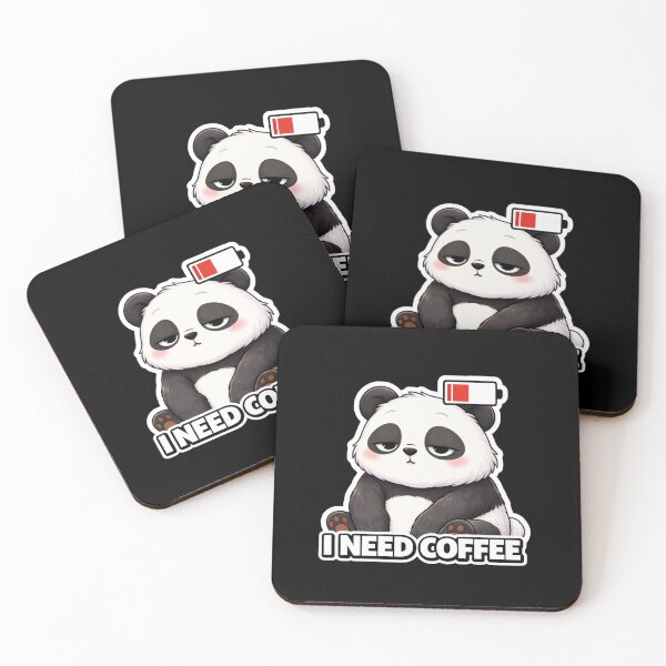 Item preview, Need Coffee Panda Funny Morning Tired Cute Design designed and sold by LazyMoodStudio.