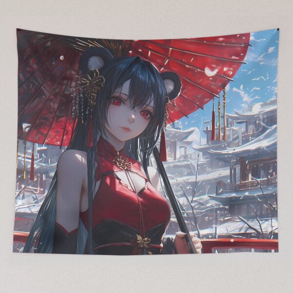 Item preview, Taihou Azur Lane Winter Parasol In Red Dress designed and sold by Tokyonomad.