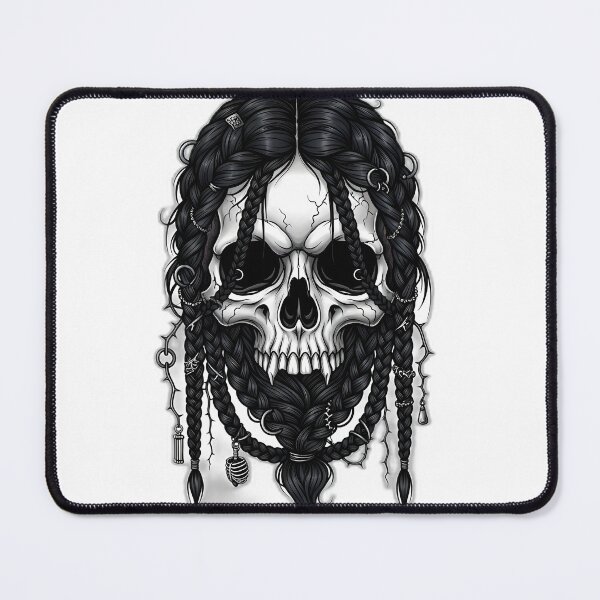 Item preview, Gothic Braid Skull Portrait designed and sold by IllumeInk.
