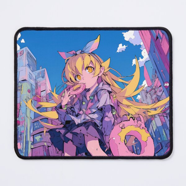 Item preview, Shinobu Oshino Bakemonogatari Chibi Donut Neon City Daydream designed and sold by Tokyonomad.