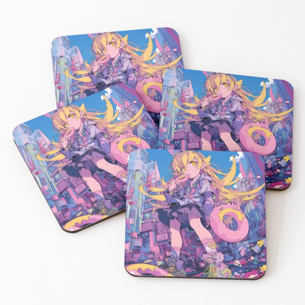 Item preview, Shinobu Oshino Bakemonogatari Chibi Donut Neon City Daydream designed and sold by Tokyonomad.