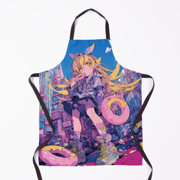 Item preview, Shinobu Oshino Bakemonogatari Chibi Donut Neon City Daydream designed and sold by Tokyonomad.