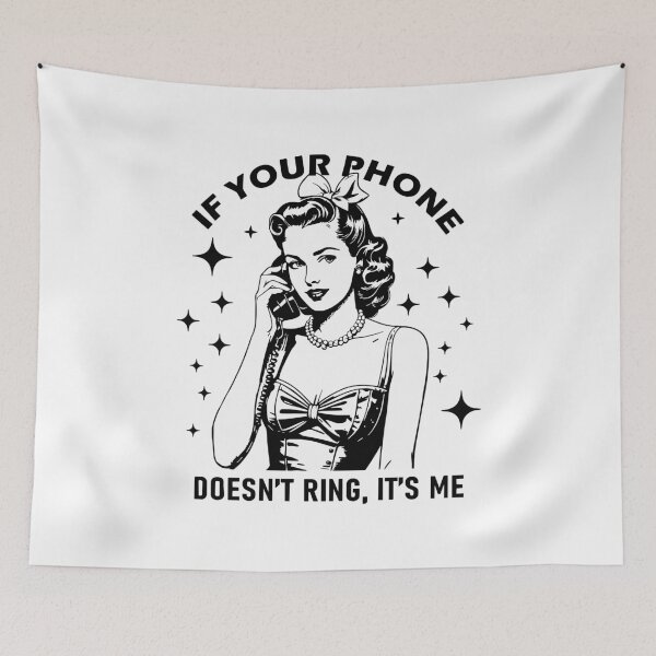 Item preview, Vintage style pin-up calling housewife | budflux.com designed and sold by Budflux.