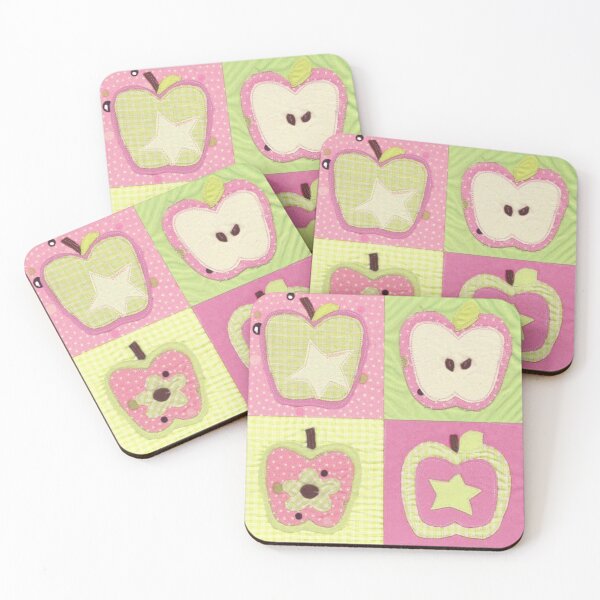 Item preview, Apple Crotchet Collage Design | Cute Aesthetic Sewing | Pink and Green designed and sold by nyro collective .
