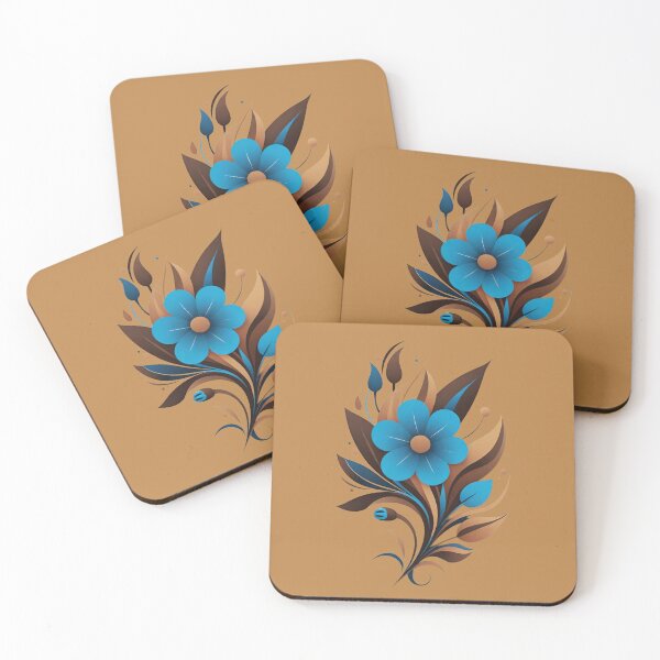 Item preview, Modern Teal Flower with Copper Foliage designed and sold by AlxVel.