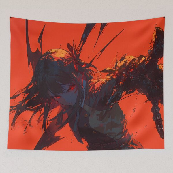 Item preview, Takina Inoue Lycoris Recoil Neon Red Shadow Stare designed and sold by Tokyonomad.