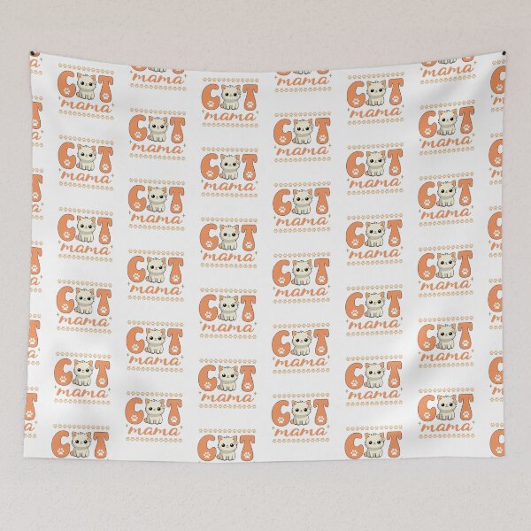 Aperçu de l'œuvre Cute Cat Mama – Kawaii Kitten Mom Design with Paw Prints créée et vendue par MeowLoka ⭐⭐⭐⭐.