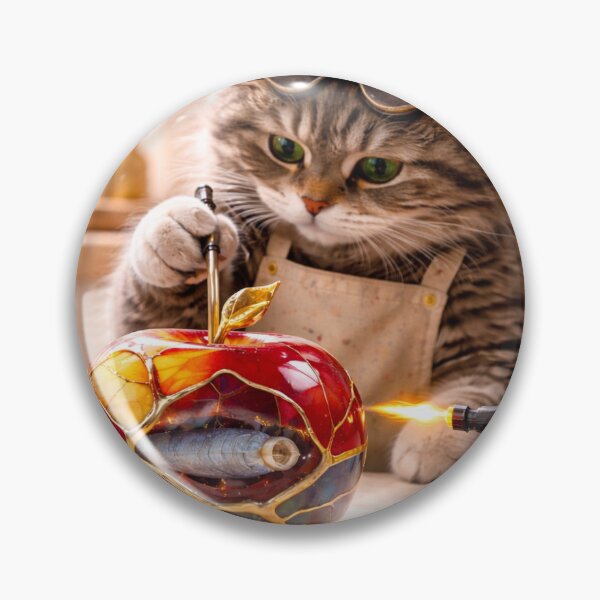 Item preview, Glass Artisan Cat – Stained Glass Apple Workshop designed and sold by LovelyCatGalaxy.