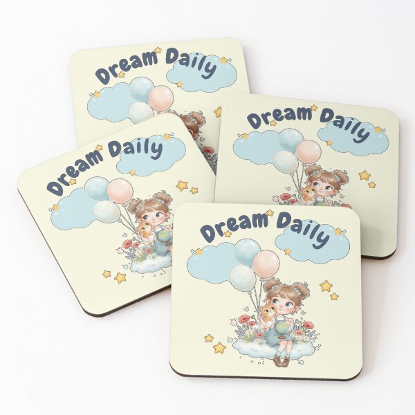 Item preview, Dream Daily Kawaii Cat Girl - Inspirational Art light Background designed and sold by CloudyCatArt.