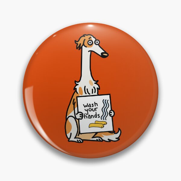 Item preview, Wash Your Hands says Borzoi Dog designed and sold by ellenhenry.