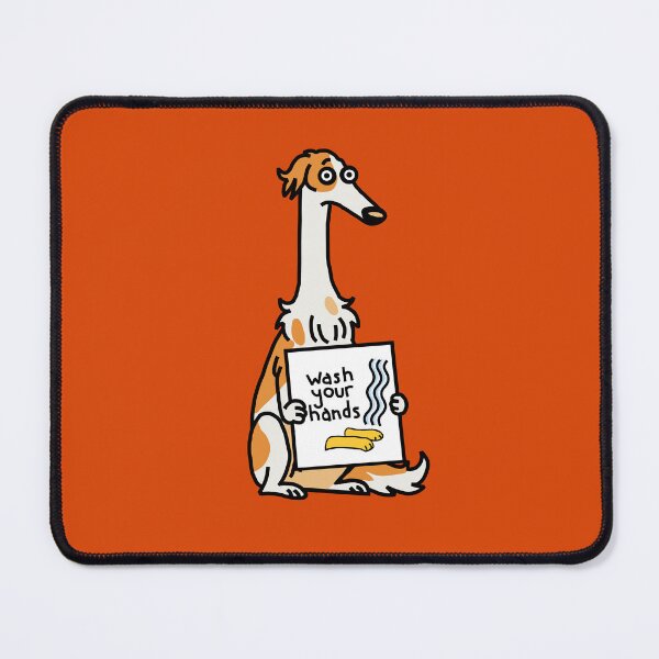 Item preview, Wash Your Hands says Borzoi Dog designed and sold by ellenhenry.