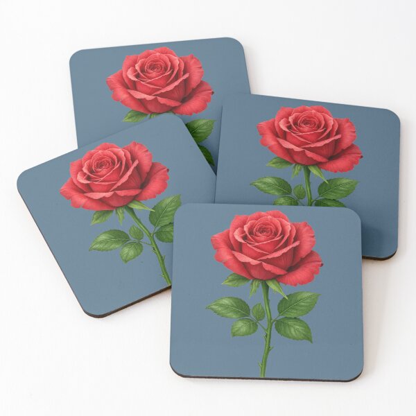 Item preview, Elegant Red Rose with Green Stem designed and sold by Thalassora.