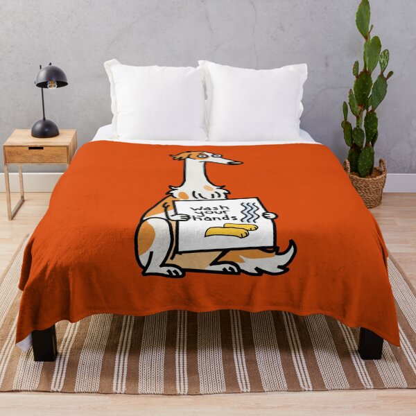 Item preview, Wash Your Hands says Borzoi Dog designed and sold by ellenhenry.