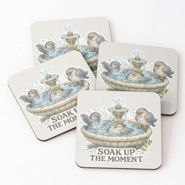 Item preview, Soak Up The Moment Birds Bathing In Garden Bird Bath designed and sold by ChirpInc.