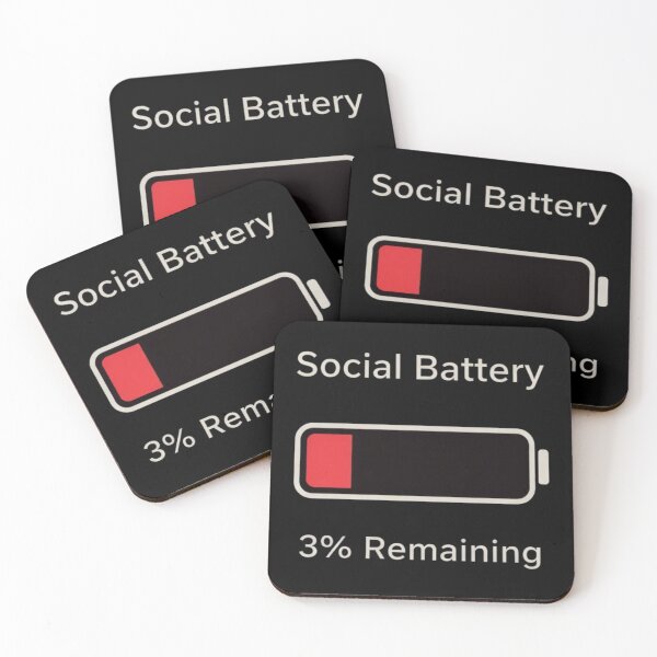 Item preview, Social Battery 3% Remaining Shirt – Funny Introvert Minimal Design designed and sold by Tropivaro.