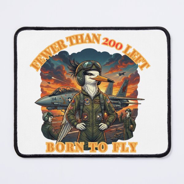 Item preview, Funny Bird Gift - Critically Endangered Chinese Crested Tern Fighter Pilot T-Shirt - Fewer Than 200 Left - Wildlife Humor - Bird Lover Gift designed and sold by Nature & Moustaches.