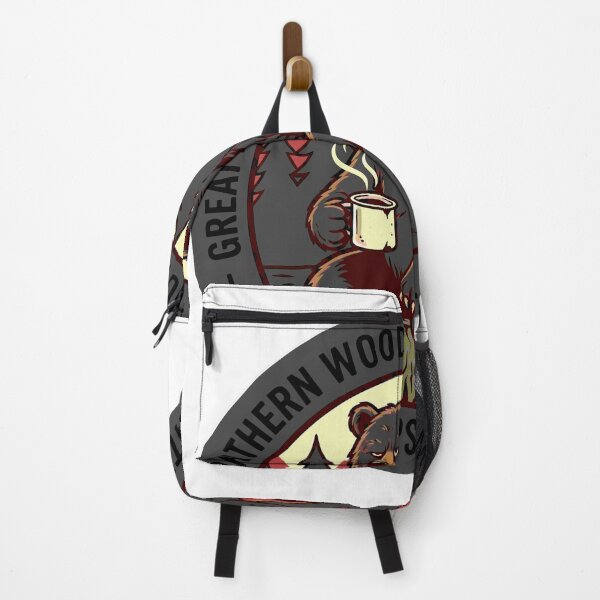 Item preview, Grumpy bear drinks coffee while camping in the forest designed and sold by AdCoL.