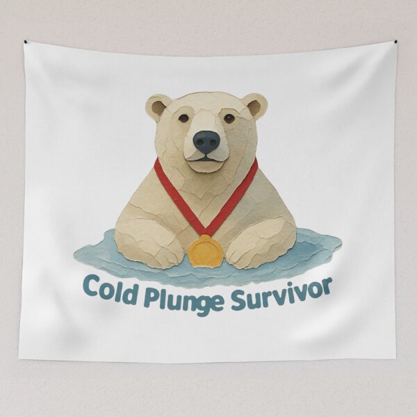 Item preview, Cold Plunge Survivor – Polar Bear Gold Medalist Illustration designed and sold by RDproject.