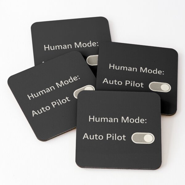 Item preview, Human Mode Auto Pilot Shirt – Funny Minimal Tech Humor Design designed and sold by Tropivaro.