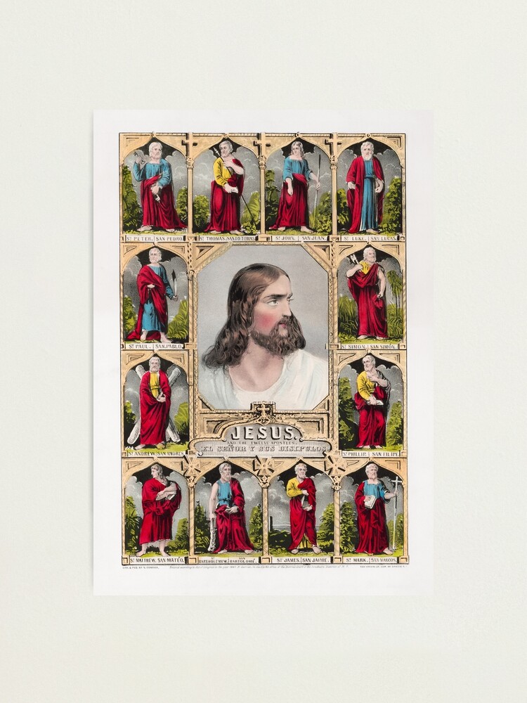 Lámina fotográfica «Jesús y los Doce Apóstoles - Vintage Currier e Ives» de  warishellstore | Redbubble