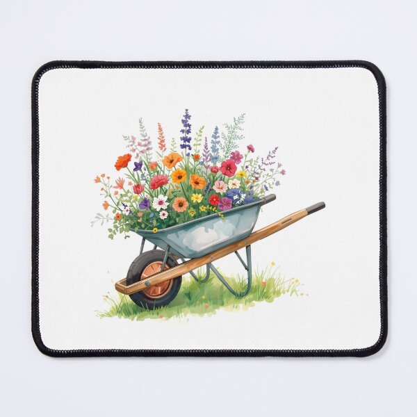 Item preview, Wheelbarrow with garden flowers designed and sold by uunaa.