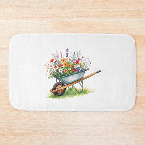 Item preview, Wheelbarrow with garden flowers designed and sold by uunaa.
