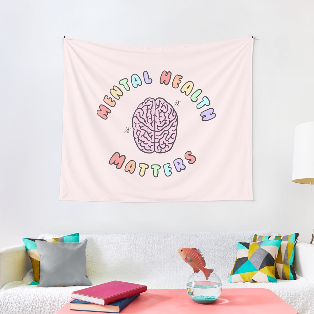 "Mental Health Matters" Tapestry for Sale by crystaldraws Redbubble