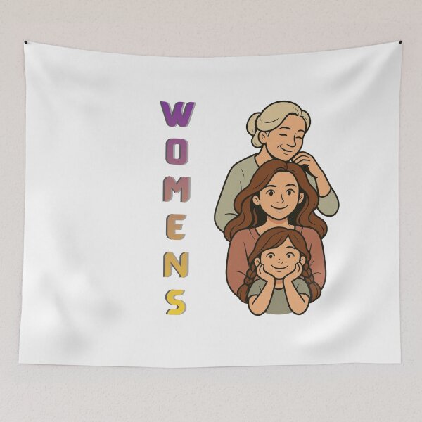 Item preview, Copy of Happy Women’s Day Woman Life Stages Line Art – Girl Young Old Woman Illustration designed and sold by Dew  Drop wear.