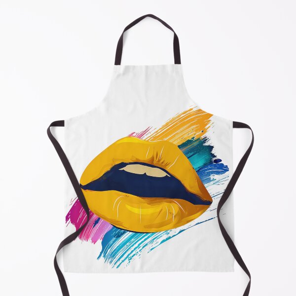 Item preview, Labios amarillos con el interior azul - Lámina artística con pinceladas de estilo pop art. designed and sold by DesignArtist.ia.