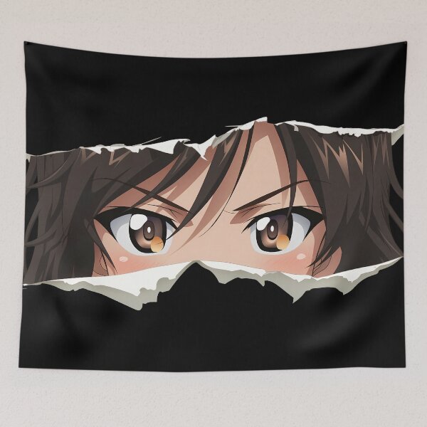 Item preview, Shiho Nishizumi Girls Und Panzer Brown Eyes Torn Paper Peek designed and sold by PMartistStudio.