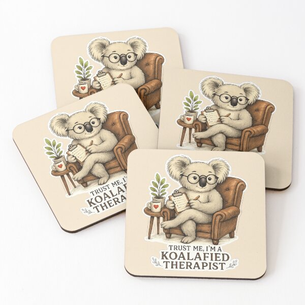 Item preview, Koalafied Therapist Funny Koala Pun Wildlife Illustration designed and sold by ChirpInc.