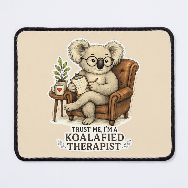 Item preview, Koalafied Therapist Funny Koala Pun Wildlife Illustration designed and sold by ChirpInc.