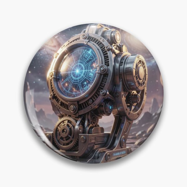 Item preview, Cosmic chronometer with glowing star map in a futuristic alien landscape designed and sold by FotoworldEdel.